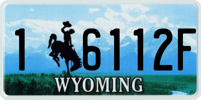 WY license plate 16112F
