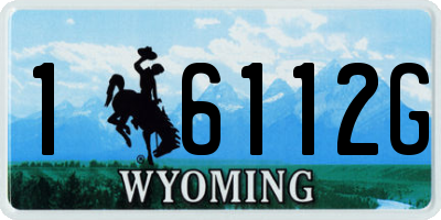 WY license plate 16112G