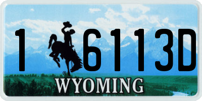 WY license plate 16113D