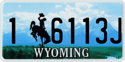 WY license plate 16113J