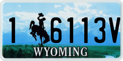 WY license plate 16113V
