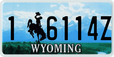 WY license plate 16114Z