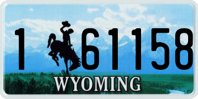 WY license plate 161158
