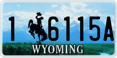 WY license plate 16115A