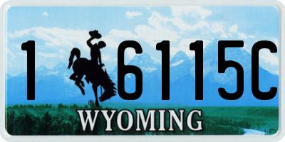 WY license plate 16115C