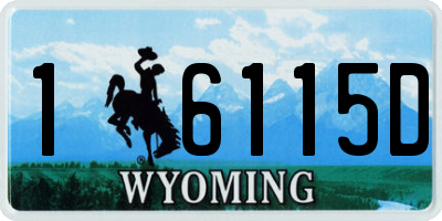 WY license plate 16115D