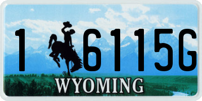 WY license plate 16115G