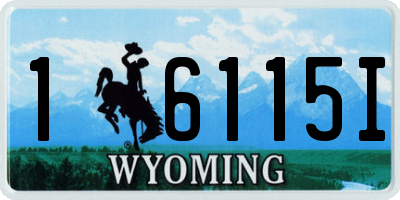 WY license plate 16115I