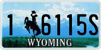 WY license plate 16115S
