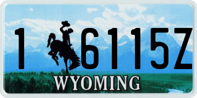 WY license plate 16115Z