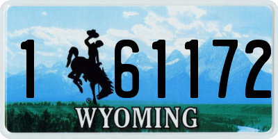 WY license plate 161172