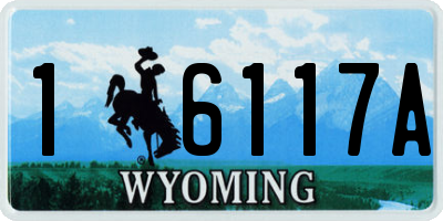 WY license plate 16117A