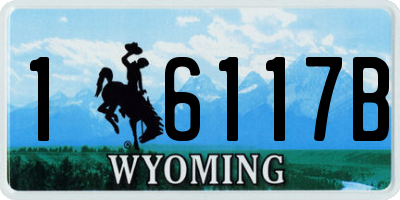 WY license plate 16117B