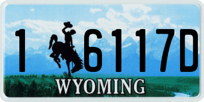 WY license plate 16117D