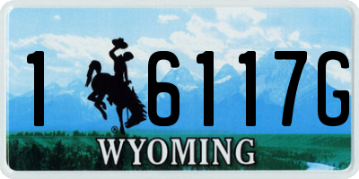 WY license plate 16117G