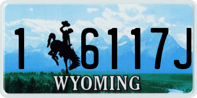 WY license plate 16117J