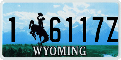 WY license plate 16117Z