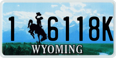 WY license plate 16118K