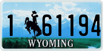 WY license plate 161194