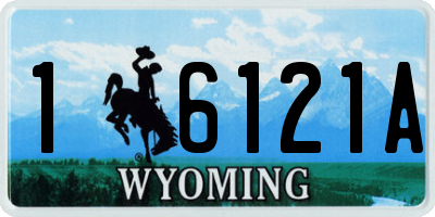 WY license plate 16121A