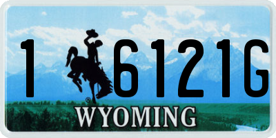 WY license plate 16121G