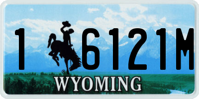 WY license plate 16121M
