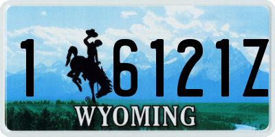 WY license plate 16121Z