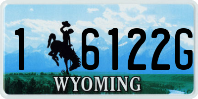 WY license plate 16122G