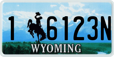 WY license plate 16123N