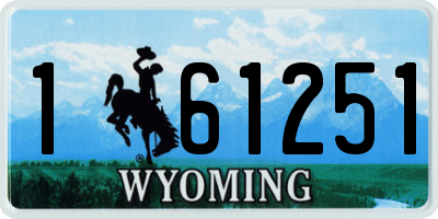 WY license plate 161251