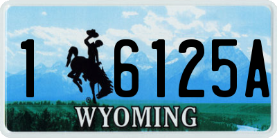 WY license plate 16125A
