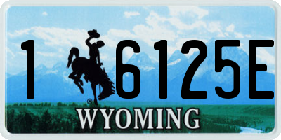 WY license plate 16125E