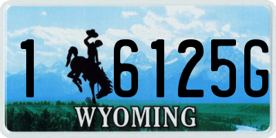 WY license plate 16125G