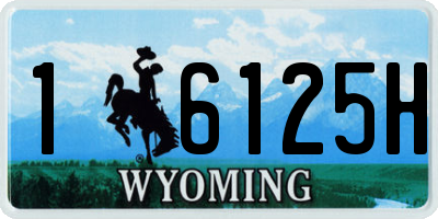 WY license plate 16125H
