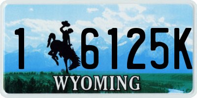 WY license plate 16125K