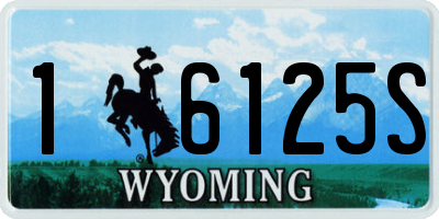 WY license plate 16125S