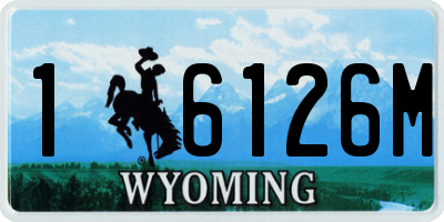 WY license plate 16126M