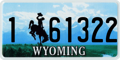 WY license plate 161322