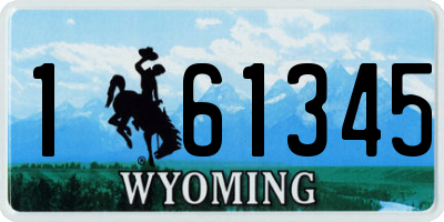 WY license plate 161345