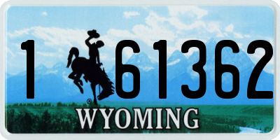 WY license plate 161362