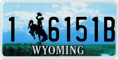 WY license plate 16151B