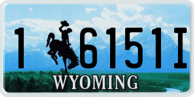 WY license plate 16151I