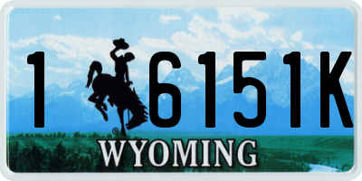 WY license plate 16151K