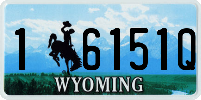 WY license plate 16151Q