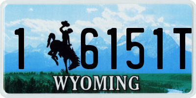 WY license plate 16151T