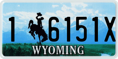 WY license plate 16151X