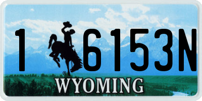 WY license plate 16153N