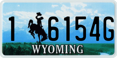WY license plate 16154G