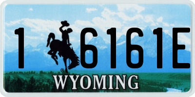 WY license plate 16161E