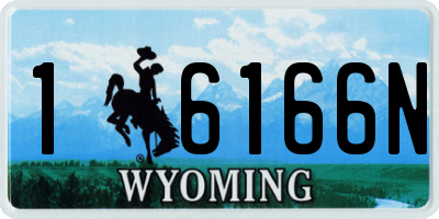 WY license plate 16166N